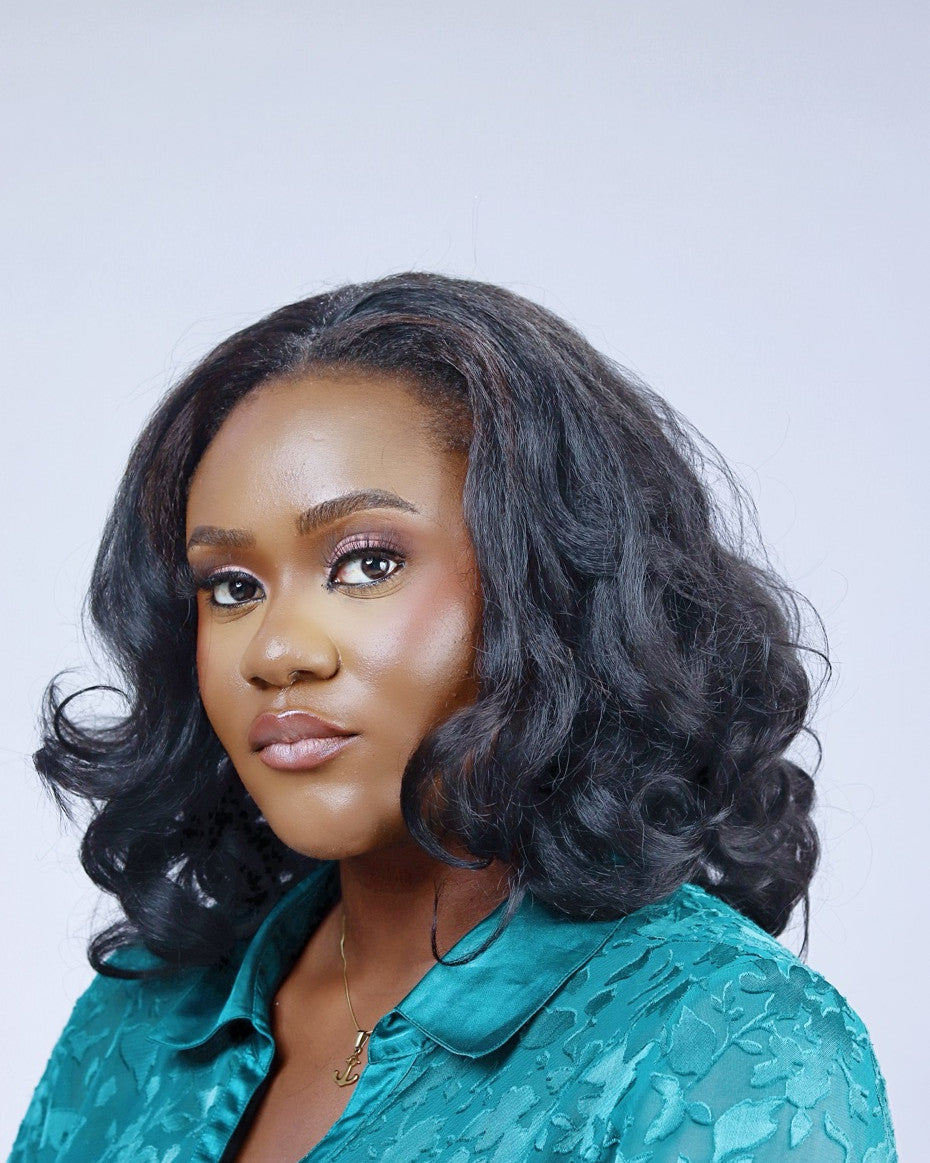 16" Premium Fiber Half Wig - Jemima (Yaki Texture) - Colour 1B